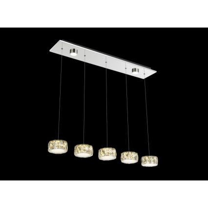 Globo - LED Lustr na lanku LED/52W/230V 4000K lesklý chrom/čirá