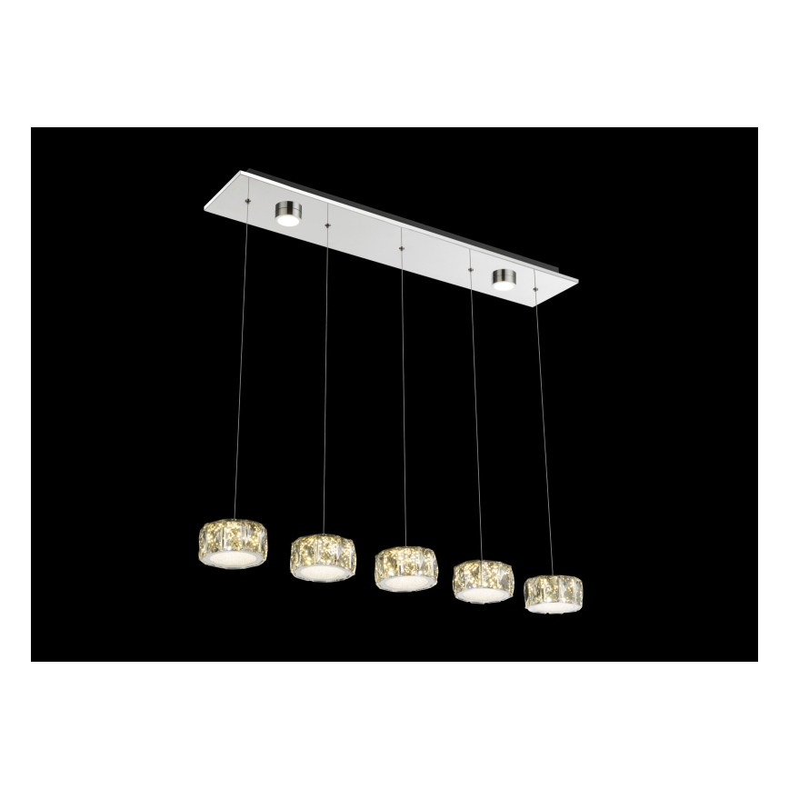 Globo - LED Lustr na lanku LED/52W/230V 4000K lesklý chrom/čirá