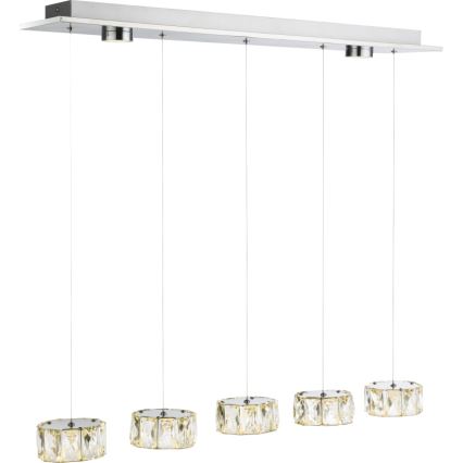 Globo - LED Lustr na lanku LED/52W/230V 4000K lesklý chrom/čirá