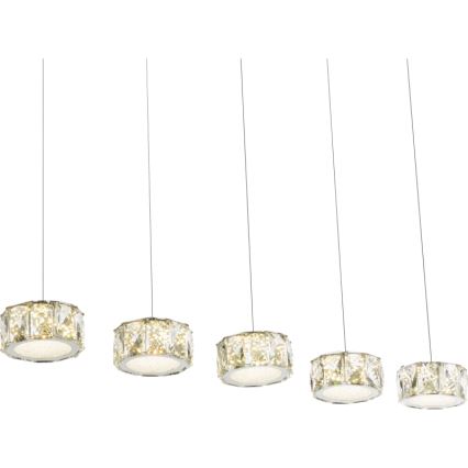 Globo - LED Lustr na lanku LED/52W/230V 4000K lesklý chrom/čirá