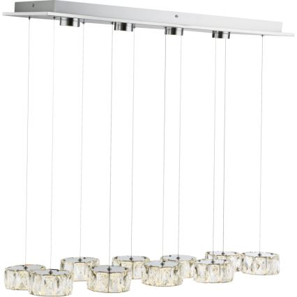 Globo - LED Lustr na lanku LED/92W/230V 4000K lesklý chrom/čirá