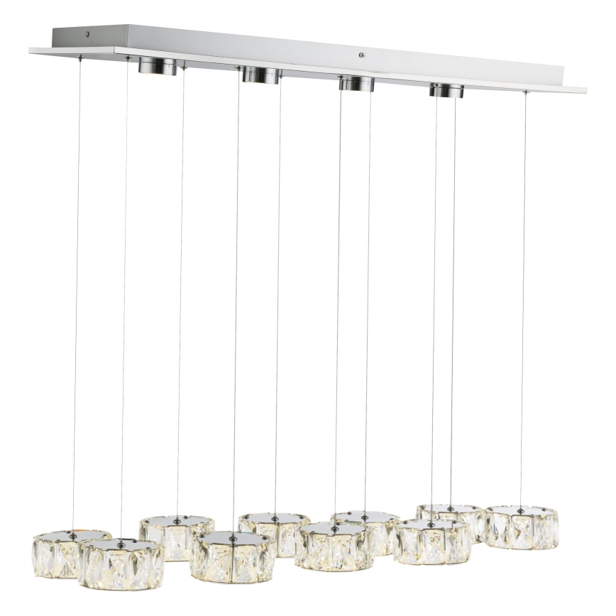 Globo - LED Lustr na lanku LED/92W/230V 4000K lesklý chrom/čirá