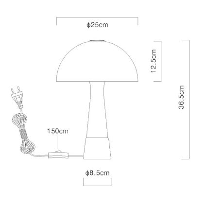 Globo - Stolní lampa 1xE27ILLU/40W/230V bílá