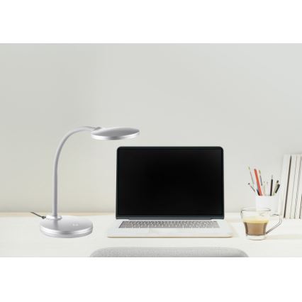 Globo - LED Stmívatelná flexibilní dotyková stolní lampa LED/4,6W/230V stříbrná