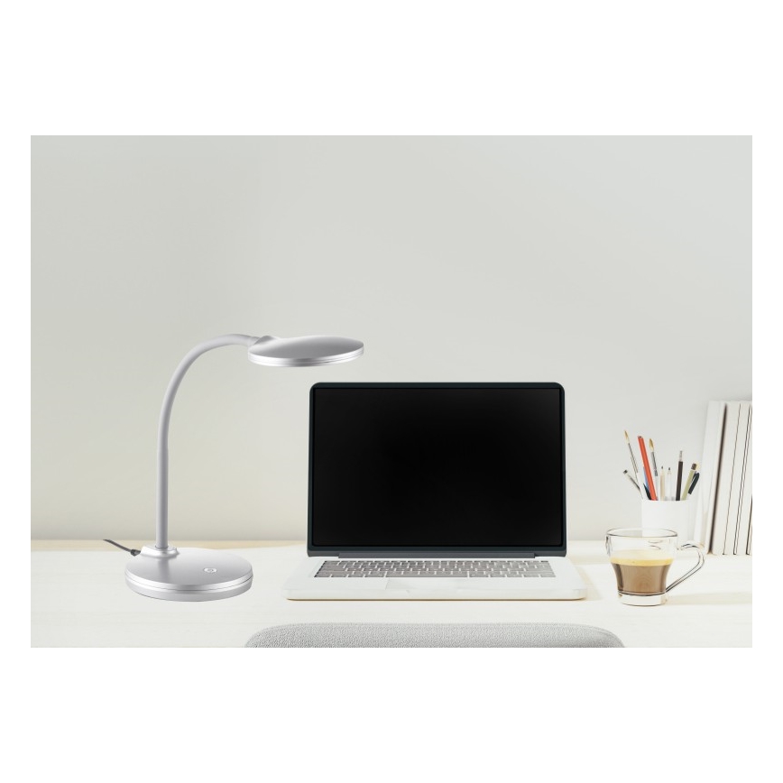 Globo - LED Stmívatelná flexibilní dotyková stolní lampa LED/4,6W/230V stříbrná
