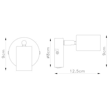 Globo 54008-1 - Nástěnné bodové svítidlo MARTHA 1xE27/60W/230V