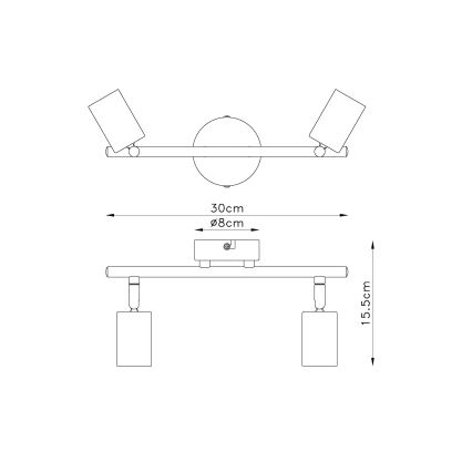 Globo 54008-2 - Bodové svítidlo MARTHA 2xE27/60W/230V