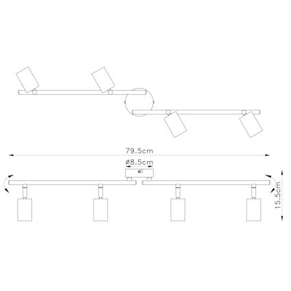 Globo 54008-4 - Bodové svítidlo MARTHA 4xE27/60W/230V