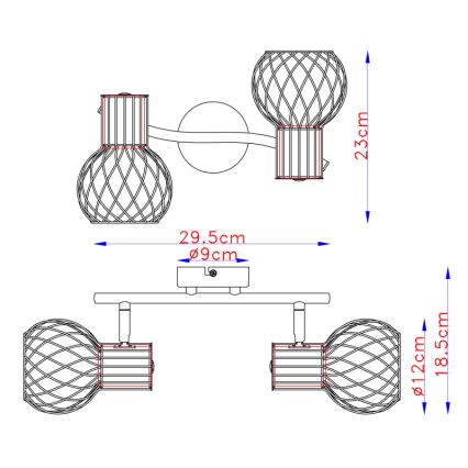 Globo - Bodové svítidlo 2xE27/40W/230V