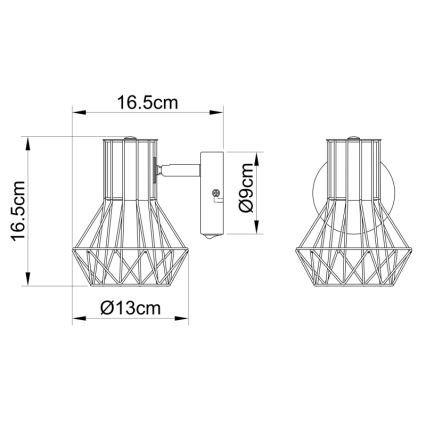 Globo 54017-1 - Nástěnné bodové svítidlo PRISKA 1xE27/40W/230V