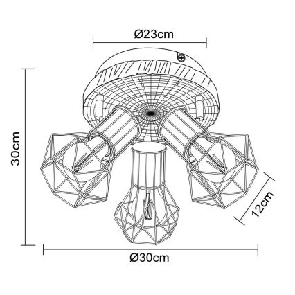 Globo - Bodové svítidlo 3xE27/60W/230V