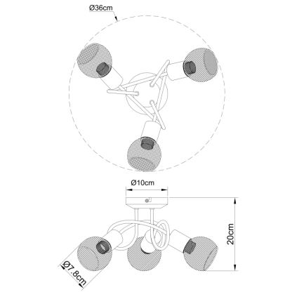 Globo 54028-3S - Přisazený lustr FIASTRA 3xE14/40W/230V