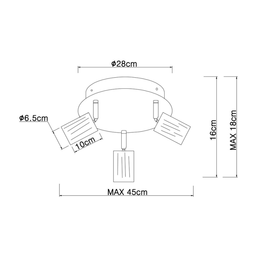 Globo - Bodové svítidlo 3xE27/60W/230V