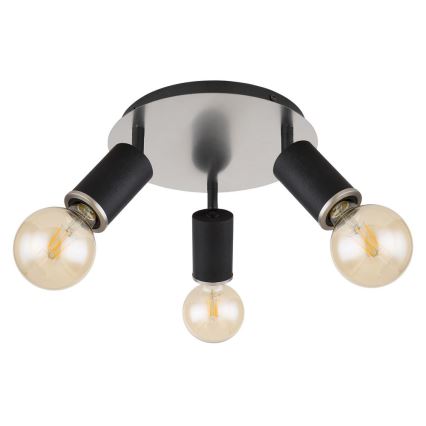 Globo - Bodové svítidlo 3xE27/60W/230V černé dřevo
