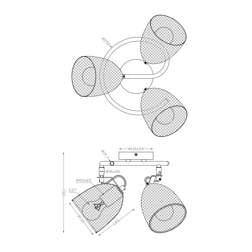Globo - Bodové svítidlo 3xE27/60W/230V