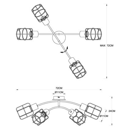Globo - Přisazený lustr 4xE27/40W/230V