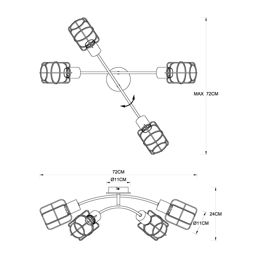 Globo - Přisazený lustr 4xE27/40W/230V