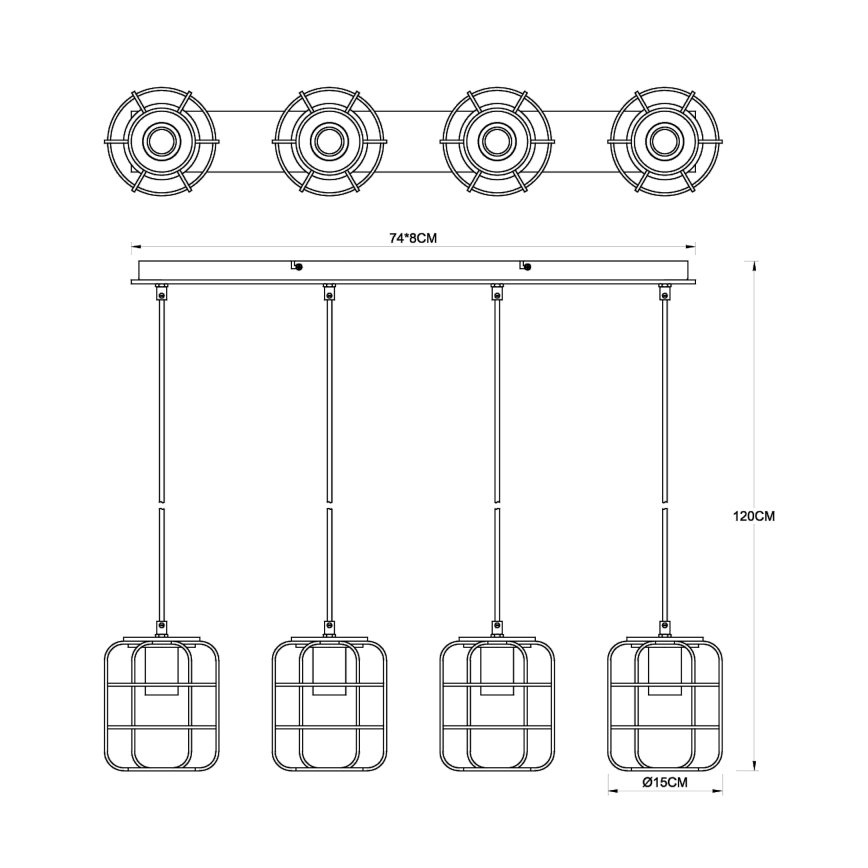 Globo - Lustr na lanku 4xE27/40W/230V