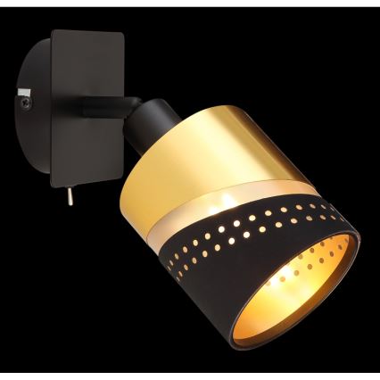 Globo - Nástěnné bodové svítidlo 1xE14/25W/230V černá/zlatá