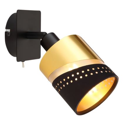Globo - Nástěnné bodové svítidlo 1xE14/25W/230V černá/zlatá