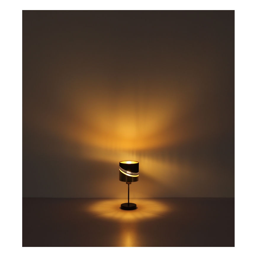 Globo - Stolní lampa 1xE27/40W/230V pr. 16 cm černá/zlatá