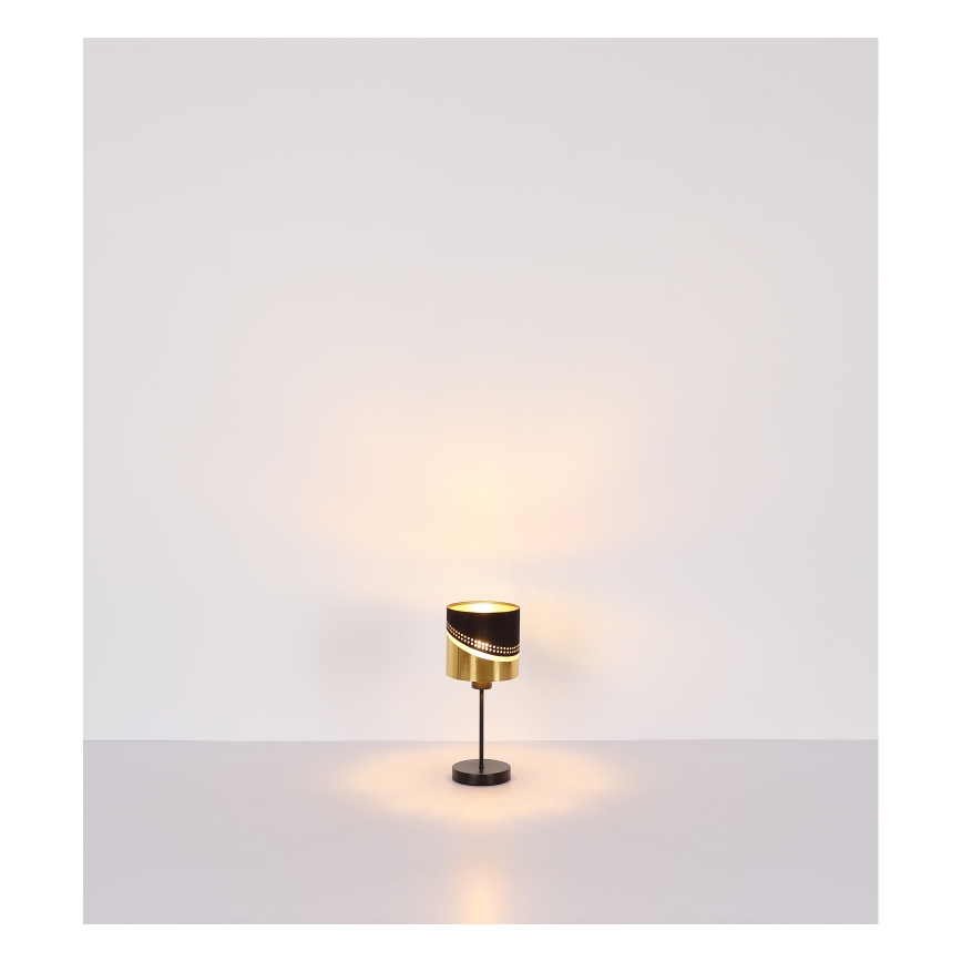 Globo - Stolní lampa 1xE27/40W/230V pr. 16 cm černá/zlatá