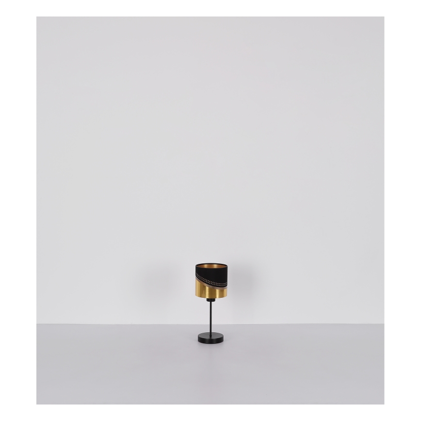 Globo - Stolní lampa 1xE27/40W/230V pr. 16 cm černá/zlatá