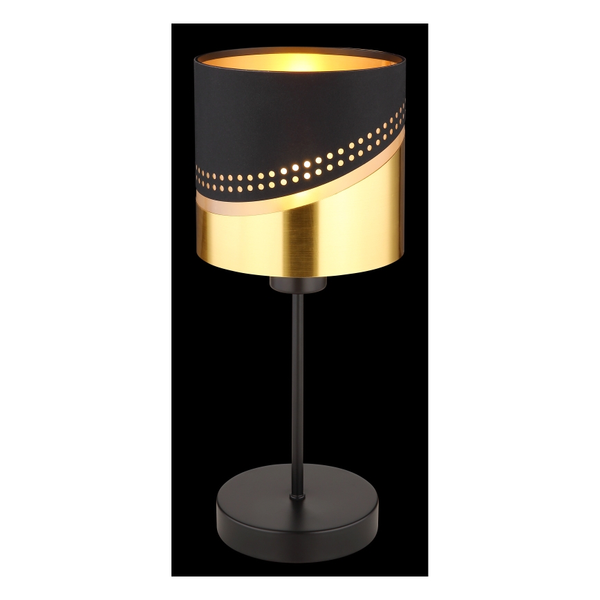 Globo - Stolní lampa 1xE27/40W/230V pr. 16 cm černá/zlatá