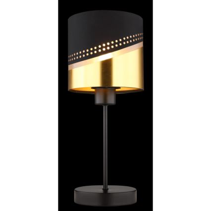 Globo - Stolní lampa 1xE27/40W/230V pr. 16 cm černá/zlatá