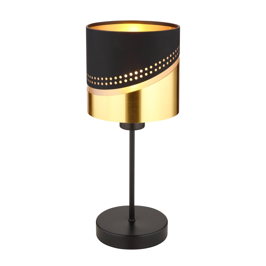 Globo - Stolní lampa 1xE27/40W/230V pr. 16 cm černá/zlatá