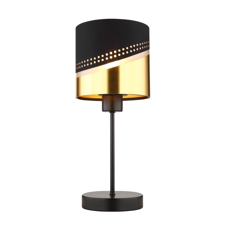 Globo - Stolní lampa 1xE27/40W/230V pr. 16 cm černá/zlatá