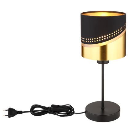 Globo - Stolní lampa 1xE27/40W/230V pr. 16 cm černá/zlatá