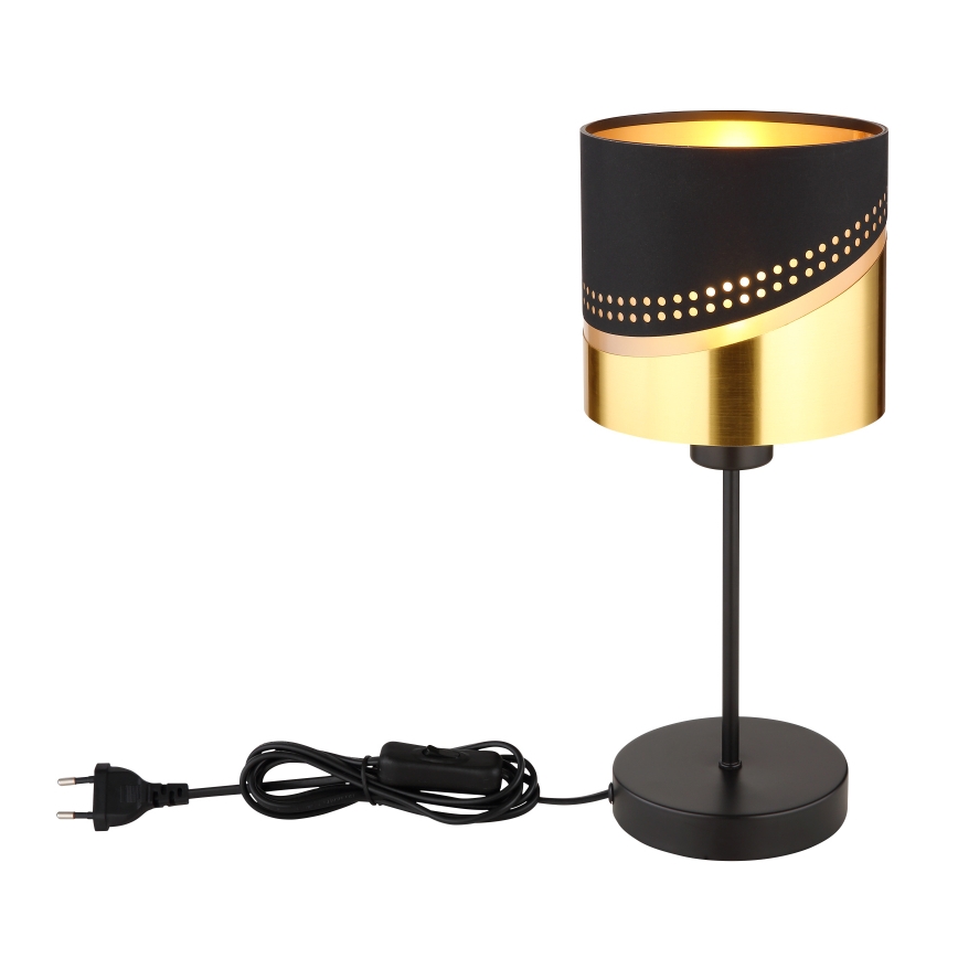 Globo - Stolní lampa 1xE27/40W/230V pr. 16 cm černá/zlatá