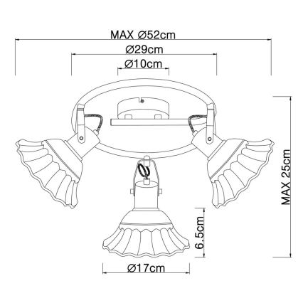 Globo - Bodové svítidlo 3xE27/40W/230V