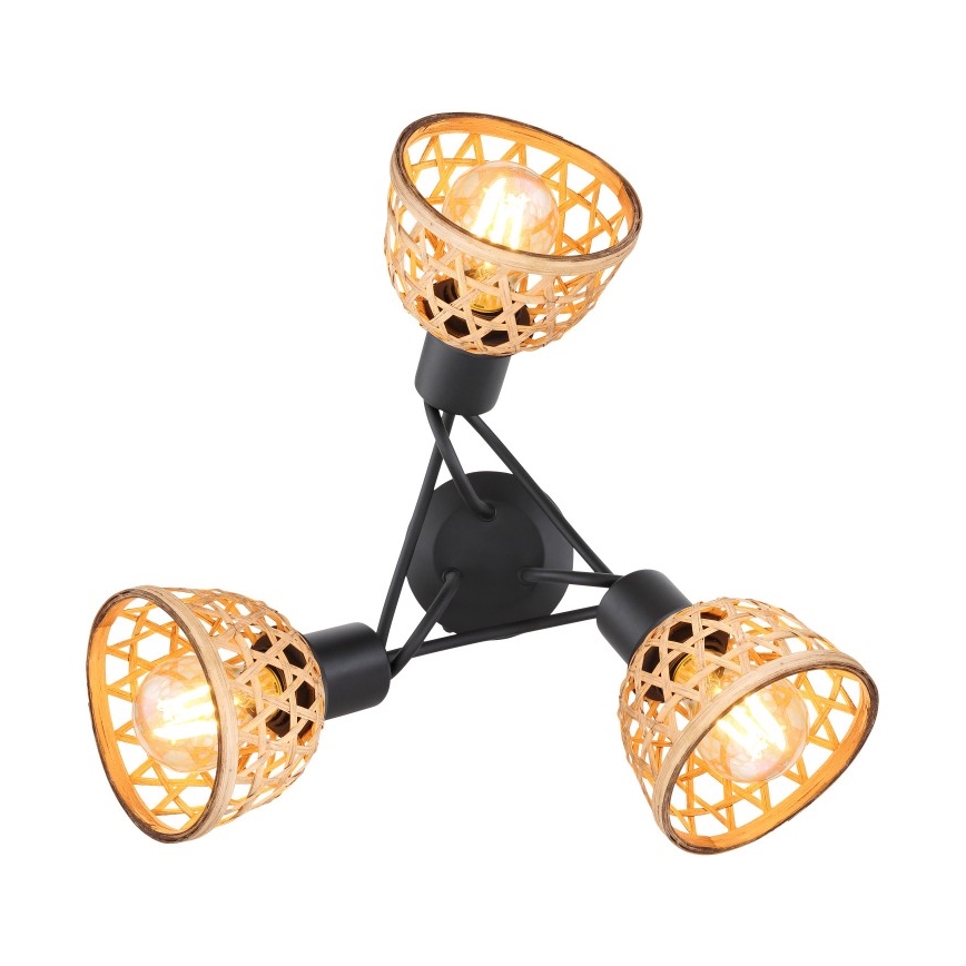 Globo - Přisazený lustr 3xE27/15W/230V bambus