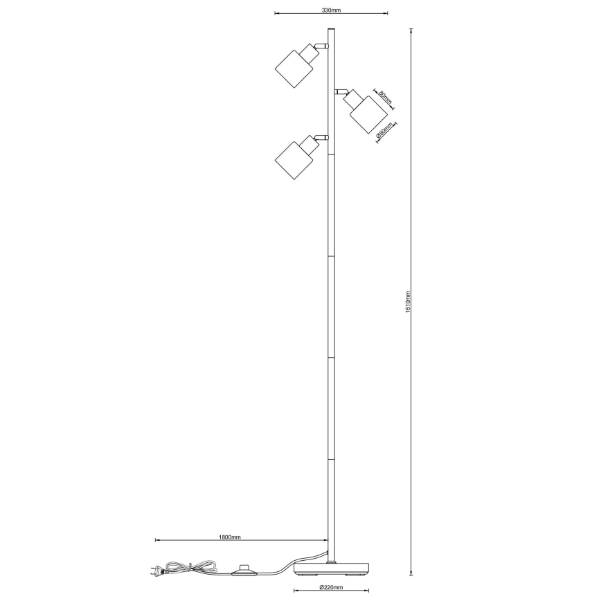 Globo - Stojací lampa 3xE14/25W/230V