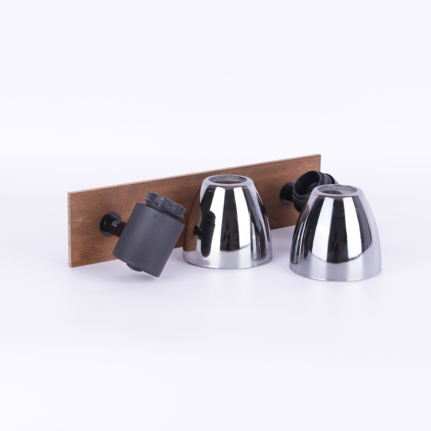 Globo - Nástěnné bodové svítidlo 2xE14/40W/230V černá/dřevo