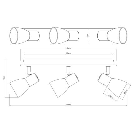 Globo - Bodové svítidlo 3xE14/40W/230V černá/dřevo