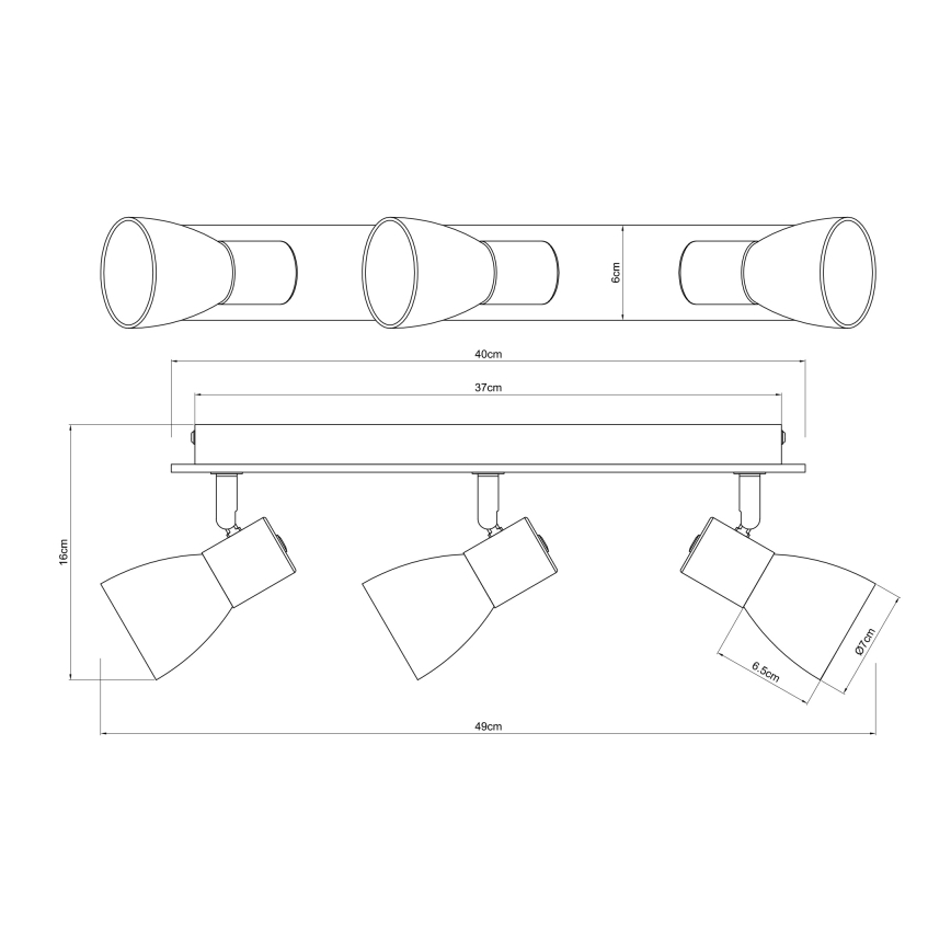Globo - Bodové svítidlo 3xE14/40W/230V černá/dřevo