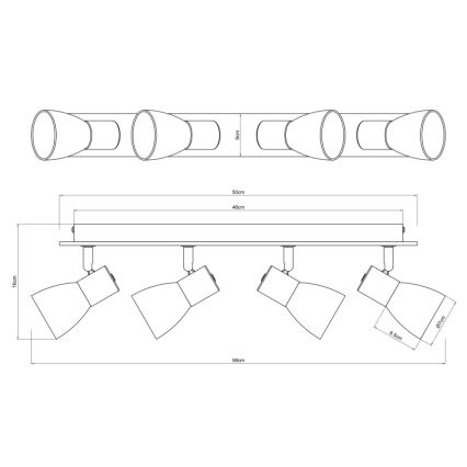 Globo - Bodové svítidlo 4xE14/40W/230V černá/dřevo