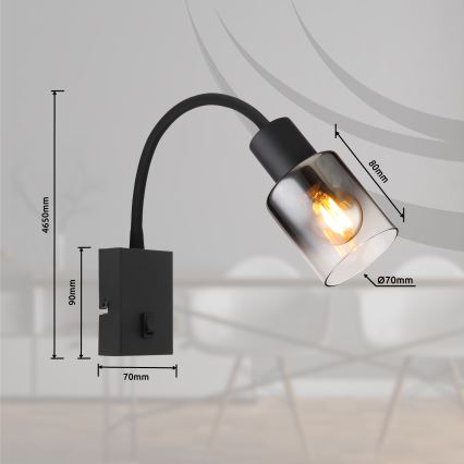 Globo - Flexibilní nástěnná lampa 1xE14/40W/230V