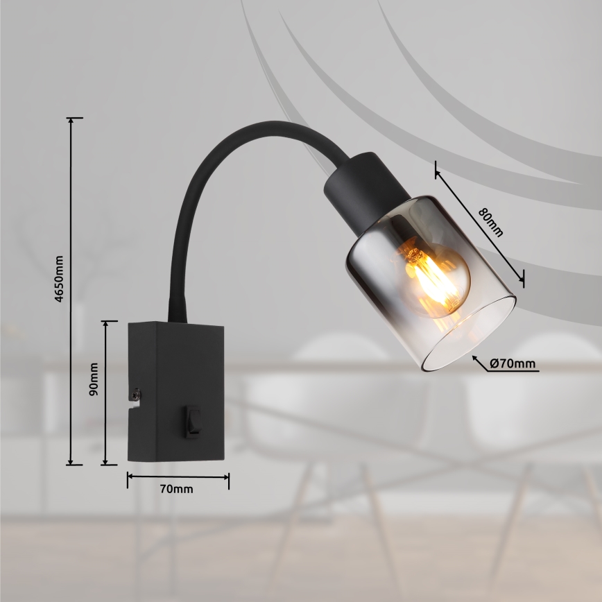 Globo - Flexibilní nástěnná lampa 1xE14/40W/230V