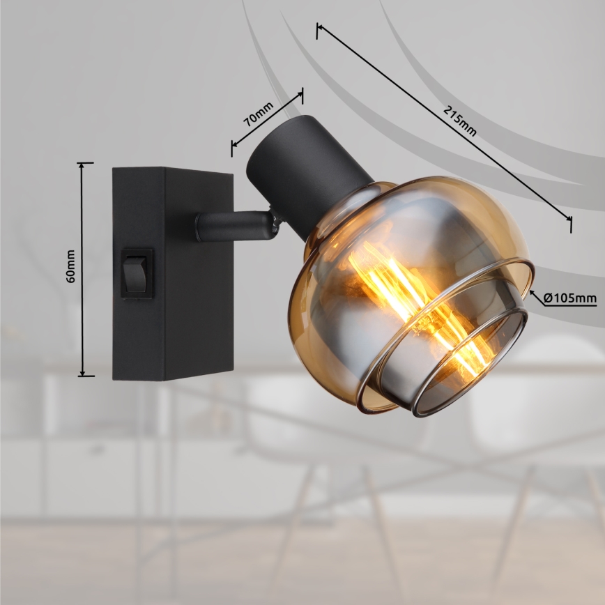 Globo - Nástěnné bodové svítidlo 1xE14/40W/230V černá