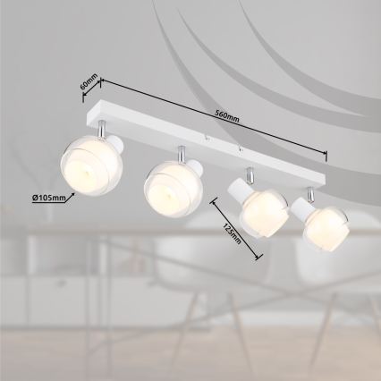 Globo - Bodové svítidlo 4xE14/40W/230V bílá