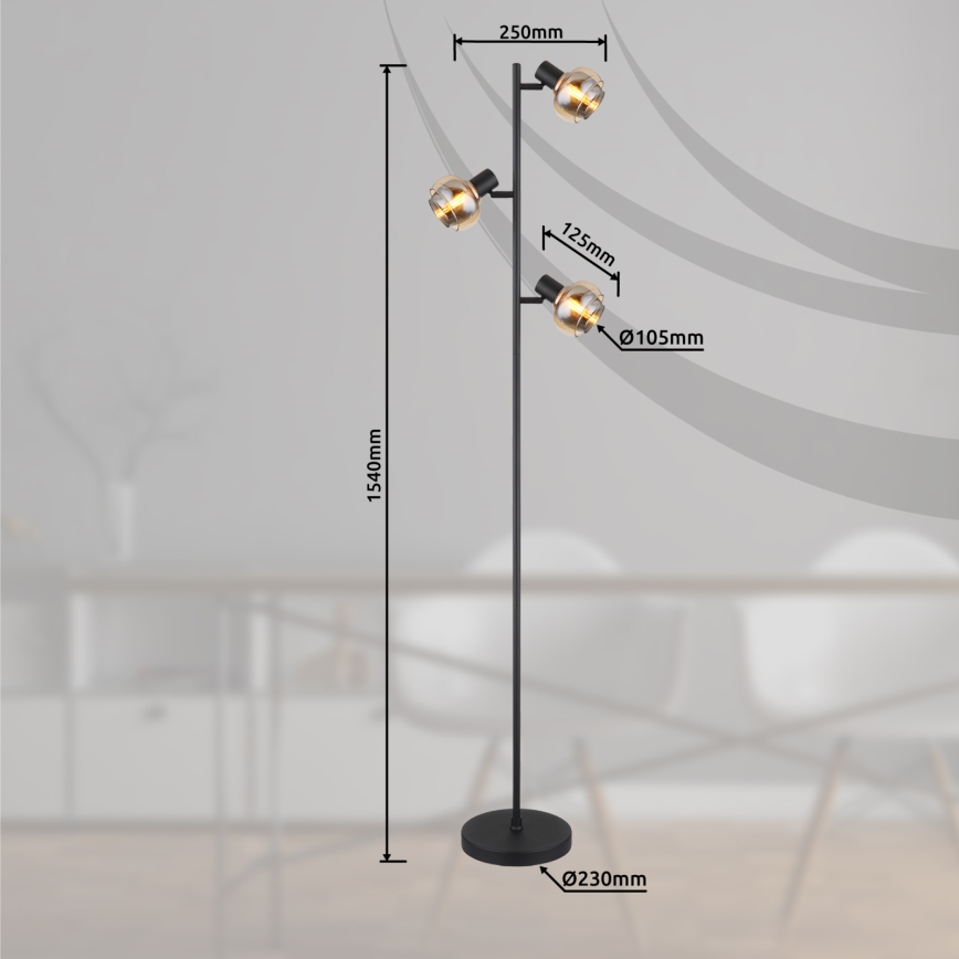Globo - Stojací lampa 3xE14/40W/230V černá