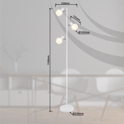 Globo - Stojací lampa 3xE14/40W/230V bílá