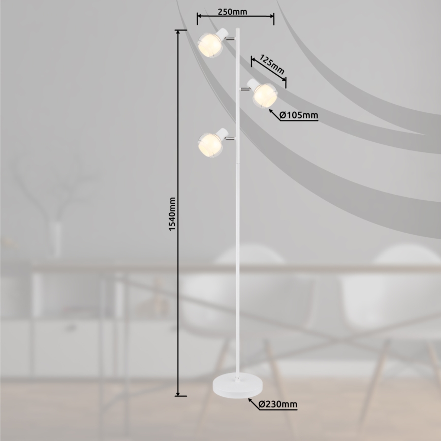 Globo - Stojací lampa 3xE14/40W/230V bílá