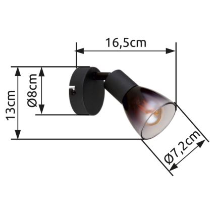 Globo - Nástěnné bodové svítidlo 1xE14/25W/230V černá