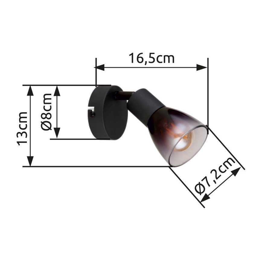 Globo - Nástěnné bodové svítidlo 1xE14/25W/230V černá