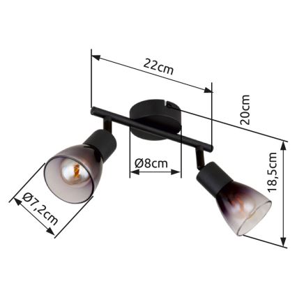 Globo - Bodové svítidlo 2xE14/25W/230V černá